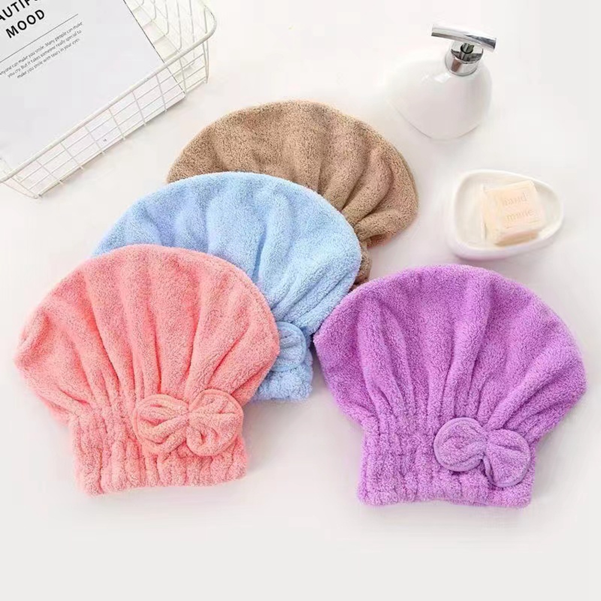 1Pc Microfiber Hair Drying Tow - Head Wrap Turban บทวิจารณ์และราคา