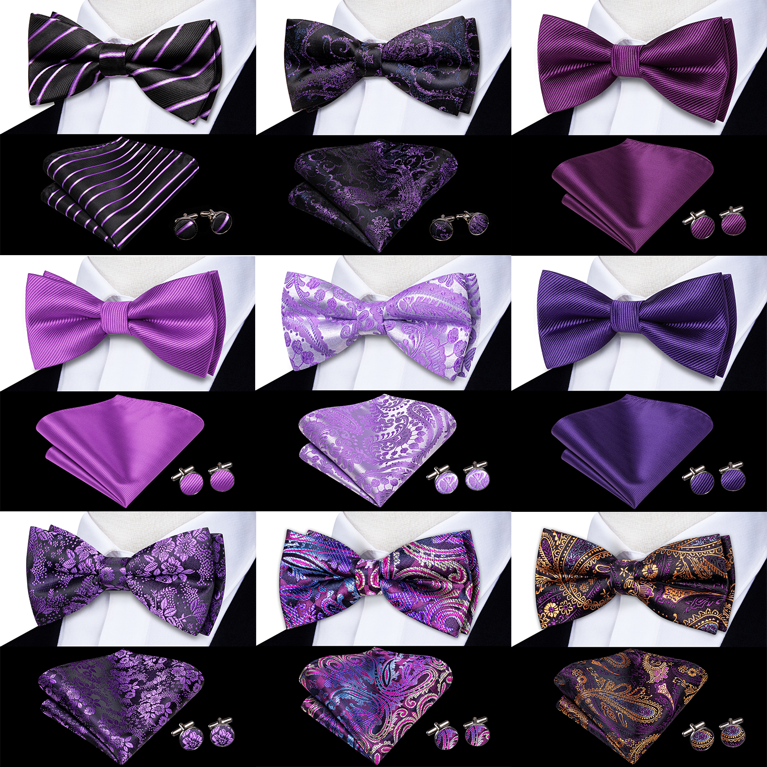 Purple Lilac Lavender Pansy Vi - Bow Tie Pre Tied บทวิจารณ์และราคา