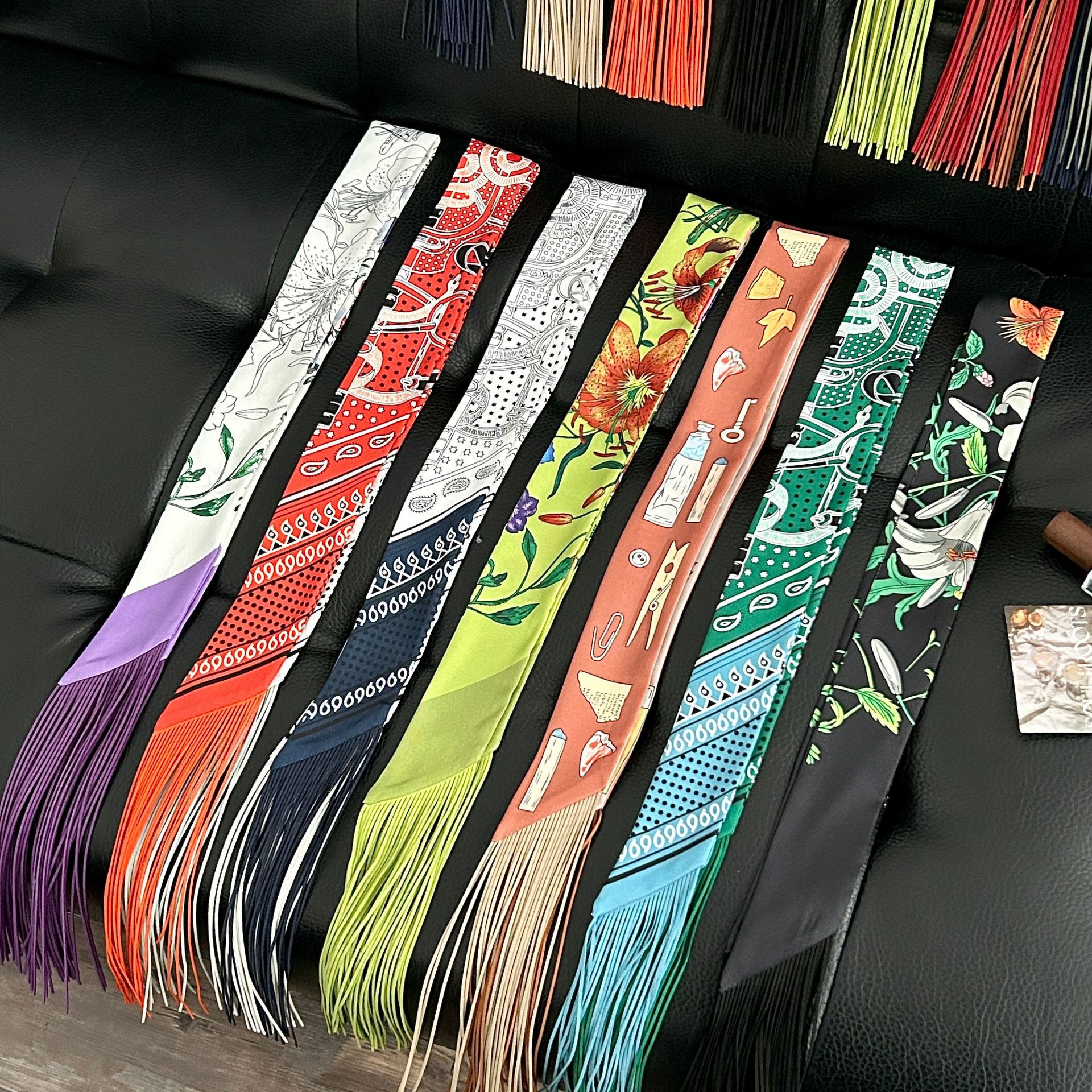 Luxury Tassel Skinny Scarf for - Head Wrap Turban บทวิจารณ์และราคา