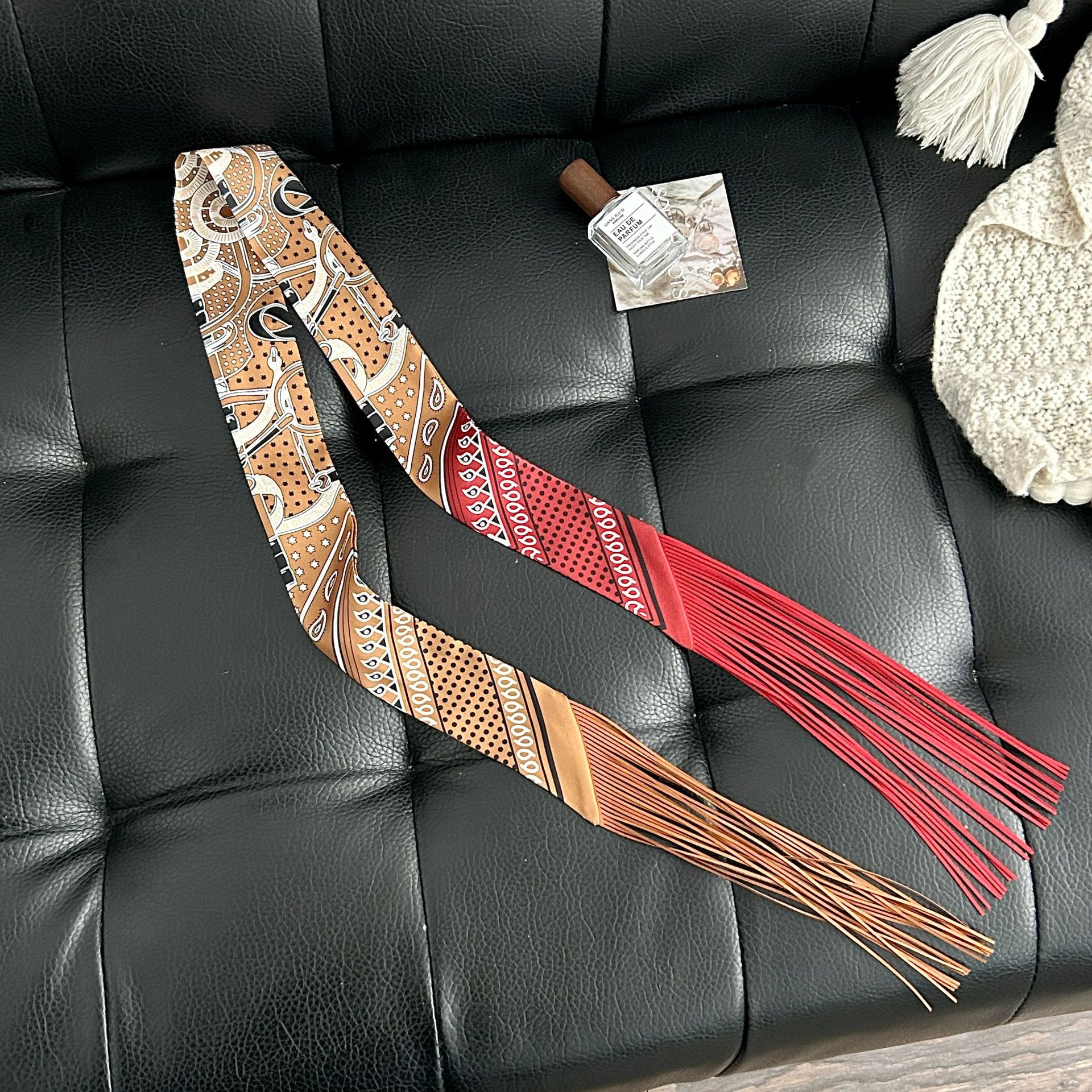 Luxury Tassel Skinny Scarf for - Head Wrap Turban บทวิจารณ์และราคา