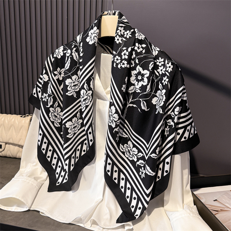 1pcs 90*90cm Floral Printed La - Bandana Cotton บทวิจารณ์และราคา