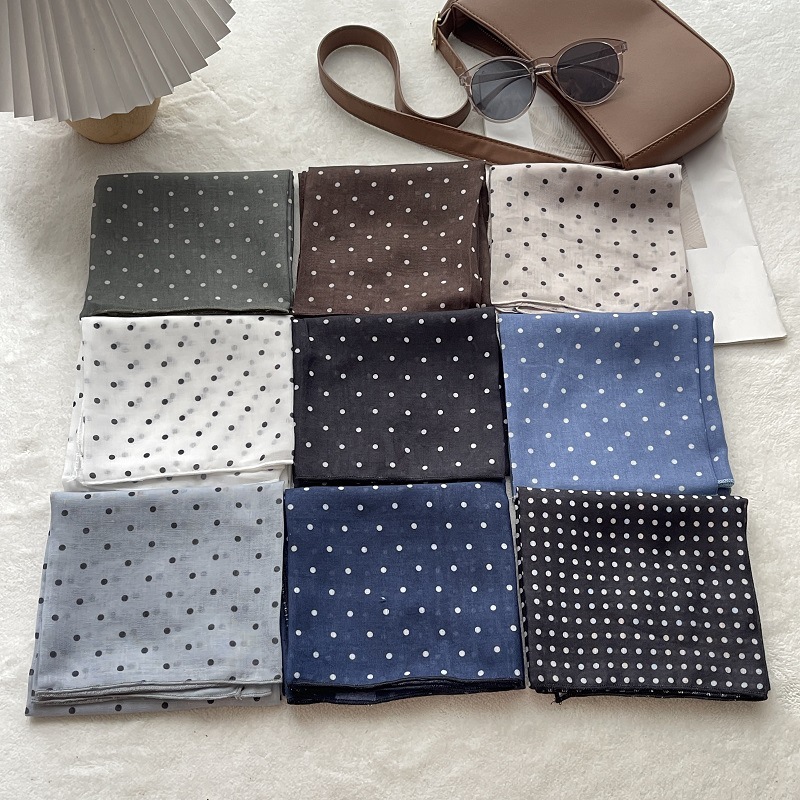 Lady Hair Dot Scarf Female Cot - Bandana Cotton บทวิจารณ์และราคา