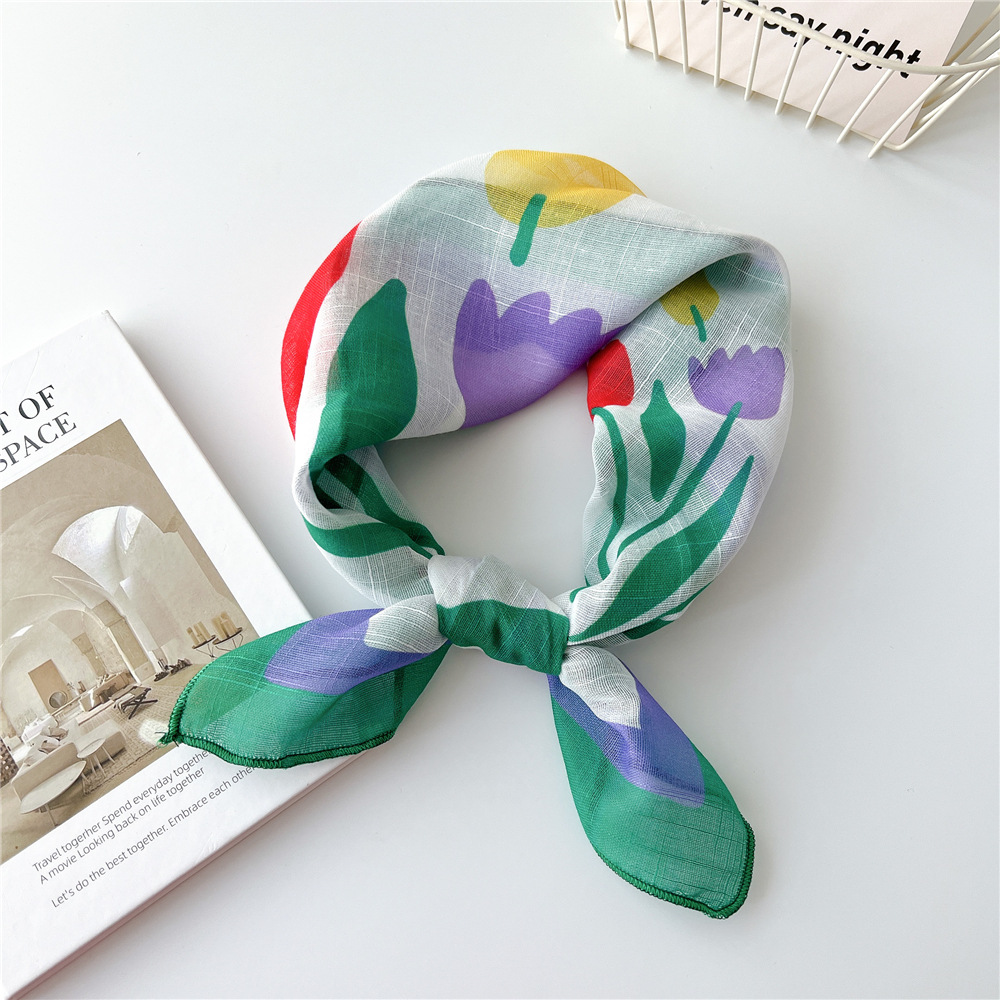 Spring Autumn Scarf Chic Fashi - Bandana Cotton บทวิจารณ์และราคา