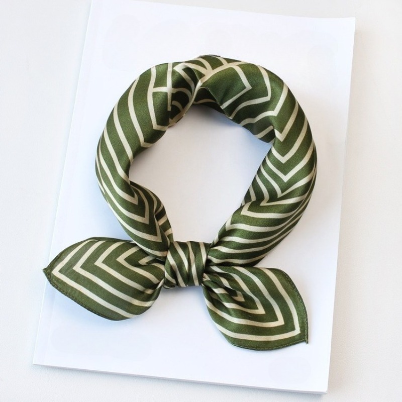 100% Pure Silk Scarf Women Hij - Silk Tie Striped บทวิจารณ์และราคา