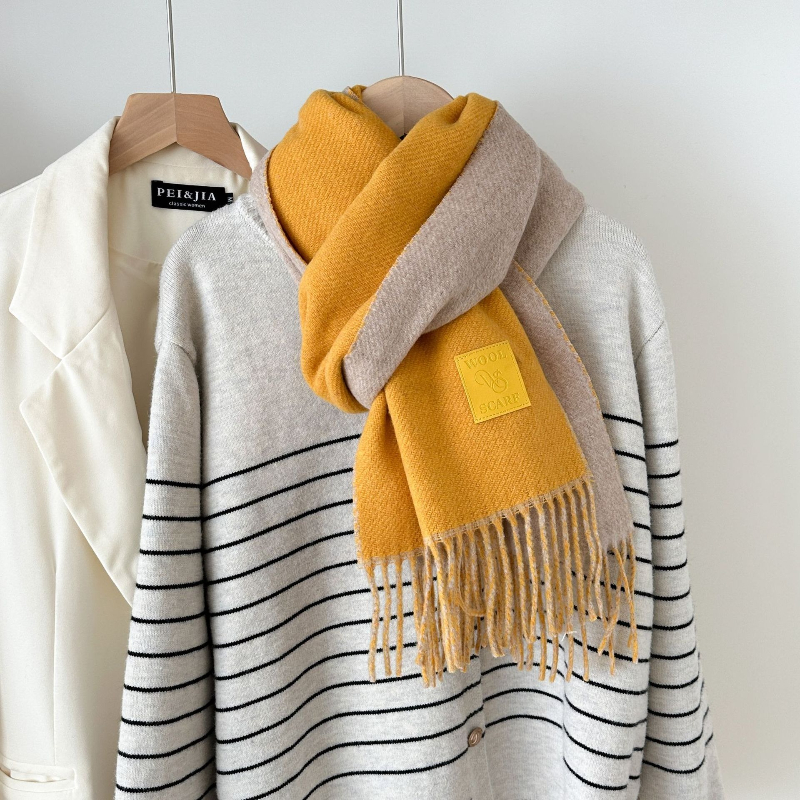 New Luxury Design Wool Scarf W - Muffler Men Wool บทวิจารณ์และราคา