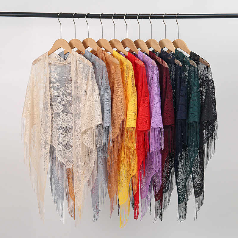 New Embroidery Lace Scarf Shaw - Stole Wedding Shawl บทวิจารณ์และราคา