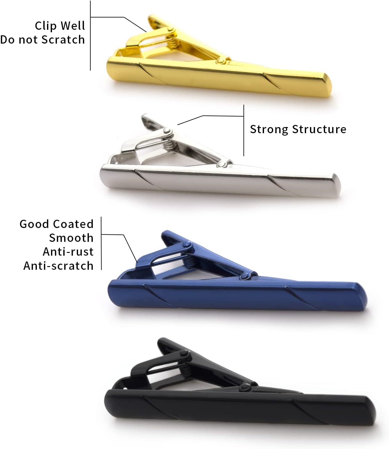4Pcs Tie Clips for Men with Gi - Tie Clip Silver บทวิจารณ์และราคา