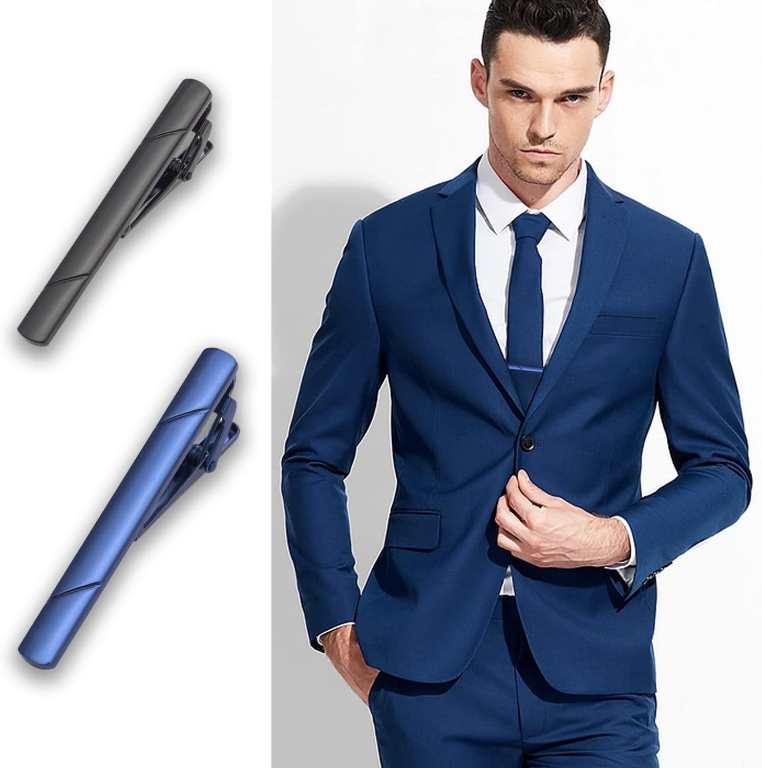 4Pcs Tie Clips for Men with Gi - Tie Clip Silver บทวิจารณ์และราคา