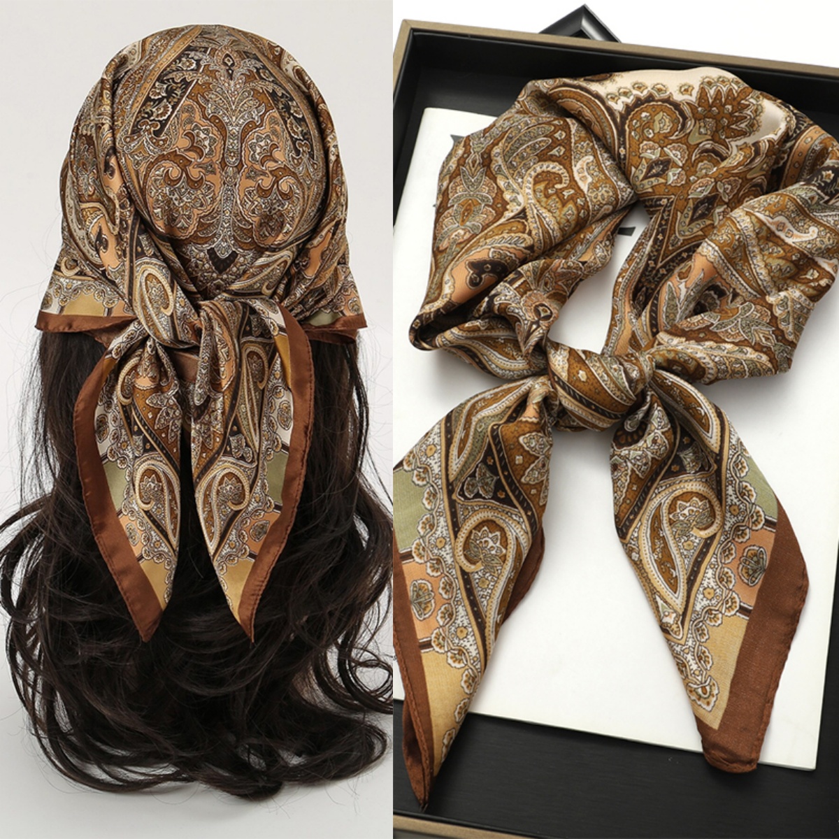 Bohemian Style Print Luxury Br - Head Wrap Turban บทวิจารณ์และราคา
