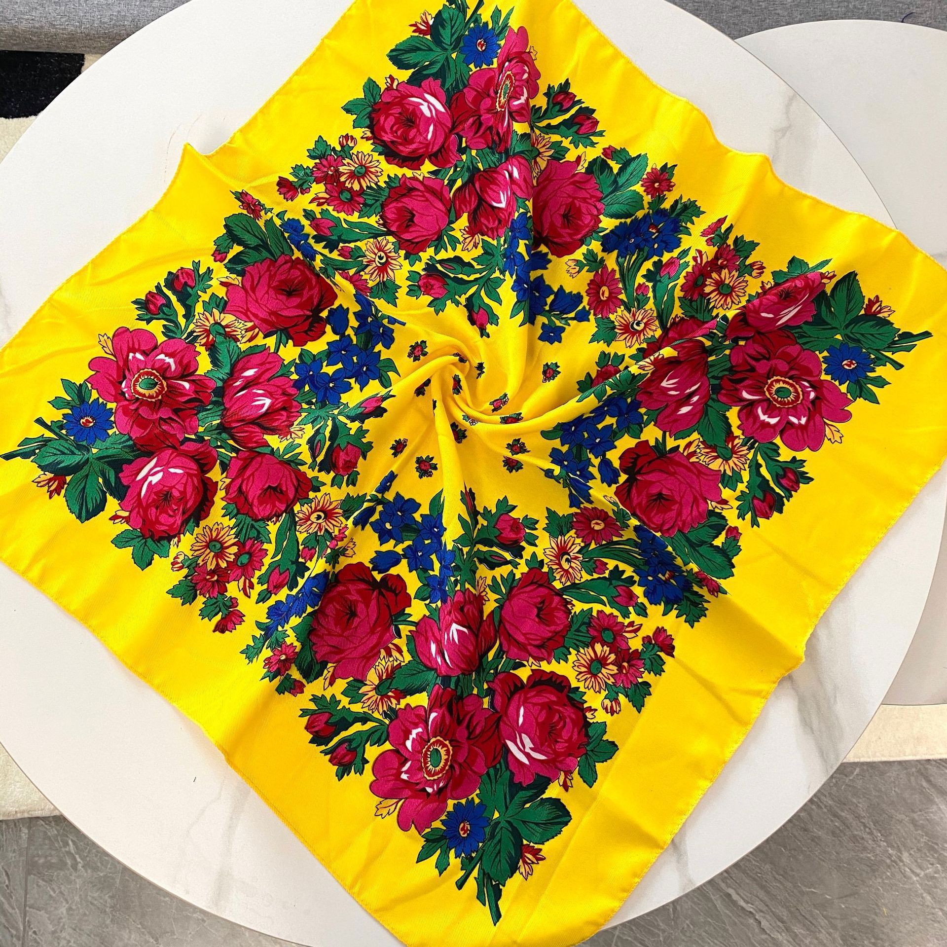 70*70cm Russian Floral Square  - Bandana Cotton บทวิจารณ์และราคา