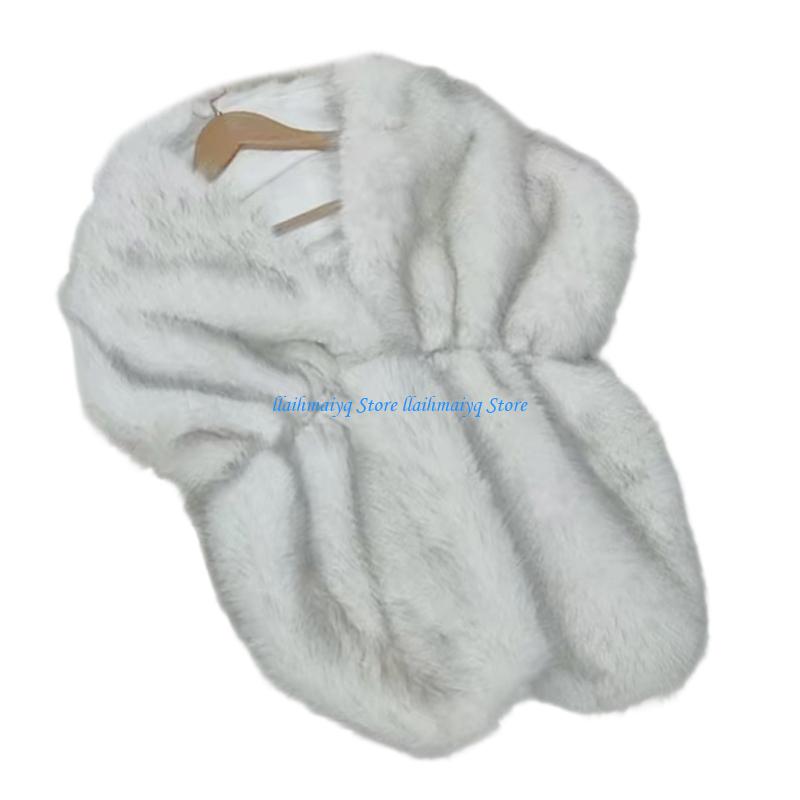 573B Luxurious Artificial Furs - Stole Wedding Shawl บทวิจารณ์และราคา