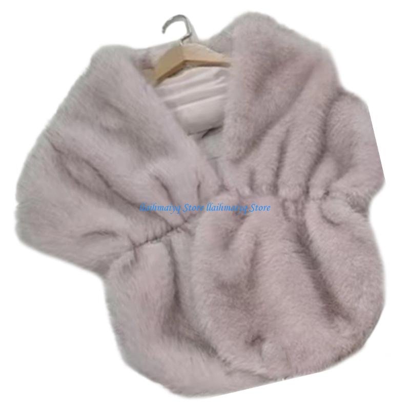 573B Luxurious Artificial Furs - Stole Wedding Shawl บทวิจารณ์และราคา