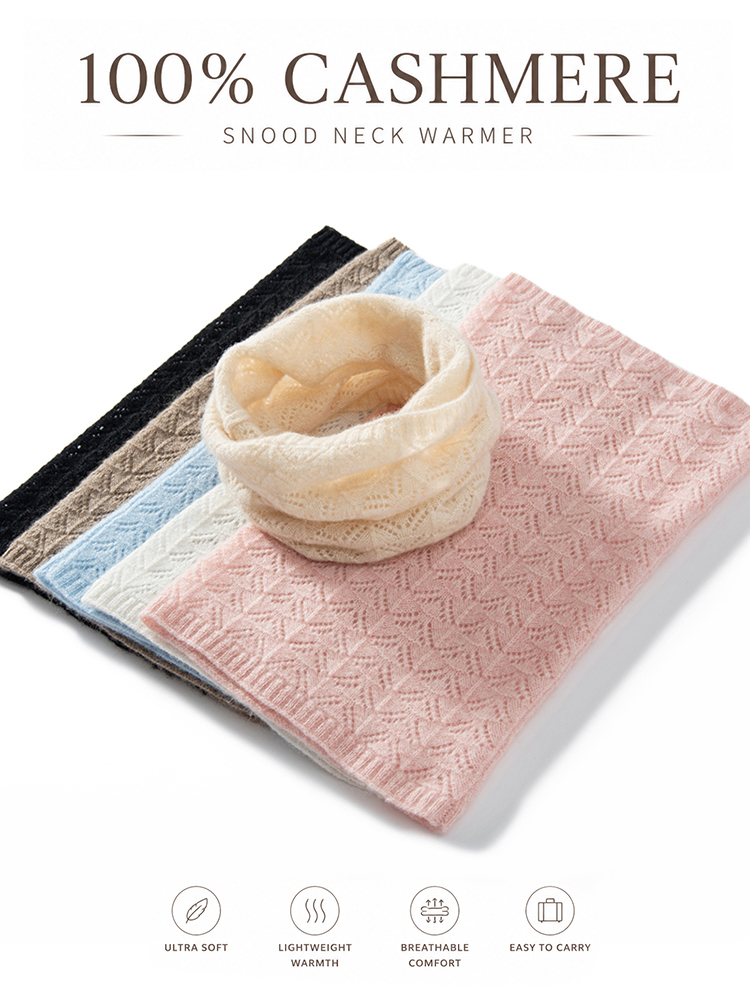 Womens 100% Cashmere Fan Point - Infinity Scarf Knit บทวิจารณ์และราคา