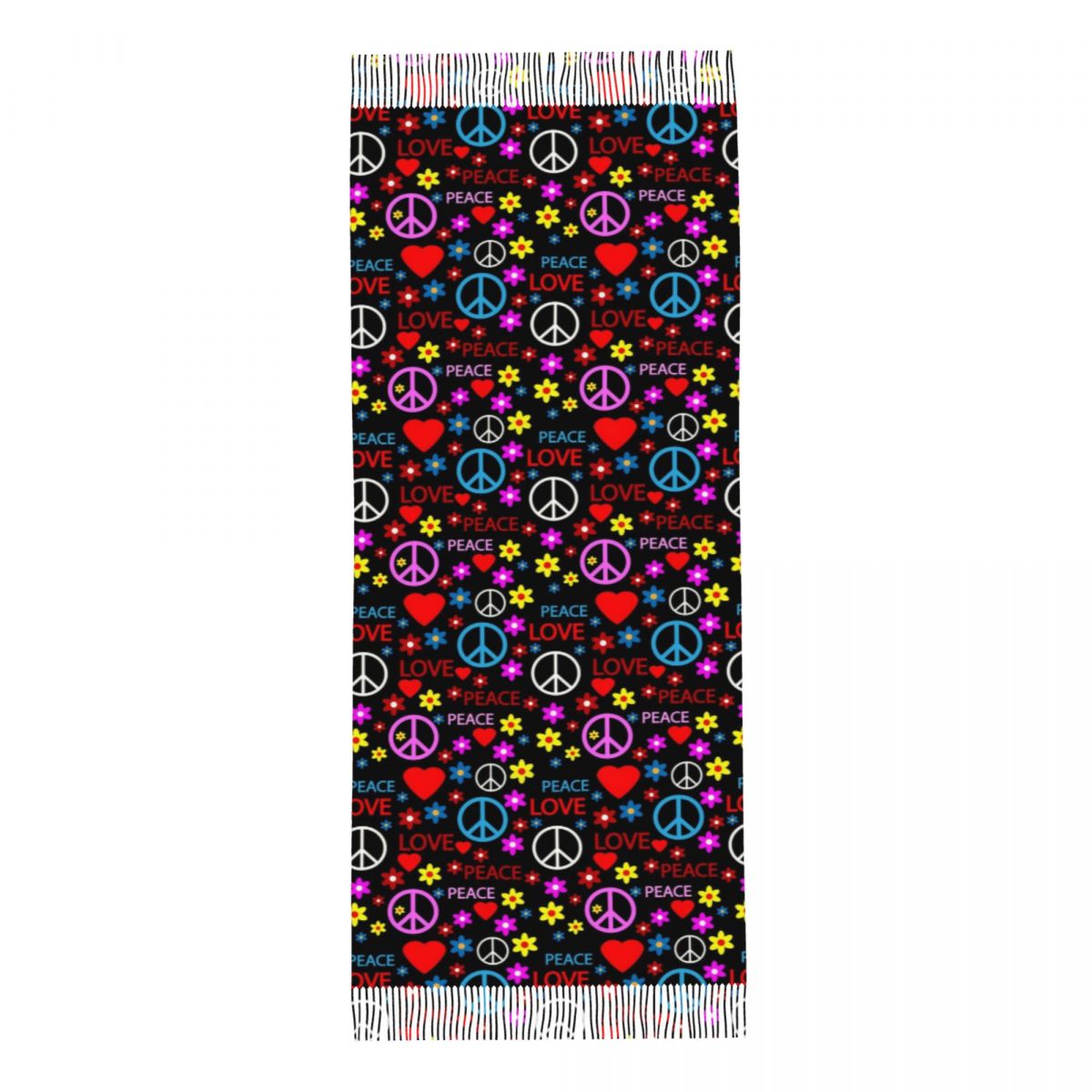 Peace Foral Love Pattern Scarf - Pashmina Wrap Large บทวิจารณ์และราคา