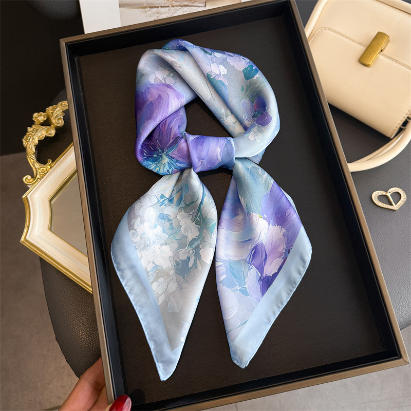 2026 New Floral Print Silk Squ - Ascot Neck Scarf บทวิจารณ์และราคา