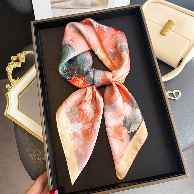 2026 New Floral Print Silk Squ - Ascot Neck Scarf บทวิจารณ์และราคา