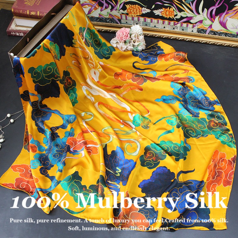 New Luxury 110x110cm Real Silk - Pashmina Wrap Large บทวิจารณ์และราคา
