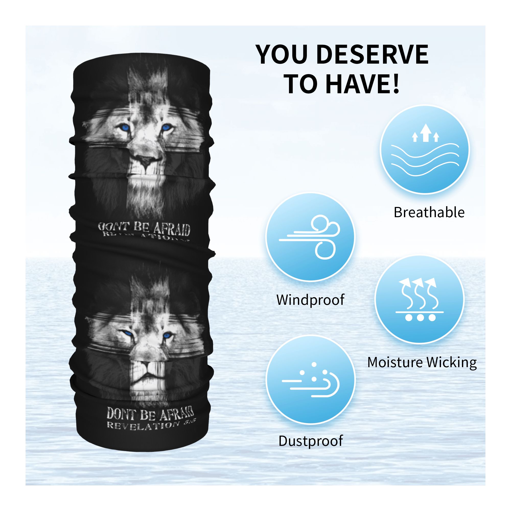 Custom Cool Lion Of Judah Jesu - Neck Warmer Tube บทวิจารณ์และราคา