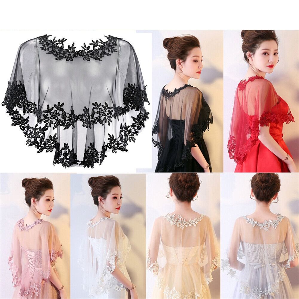 Fashion Lace Short Sleeve Shru - Stole Wedding Shawl บทวิจารณ์และราคา
