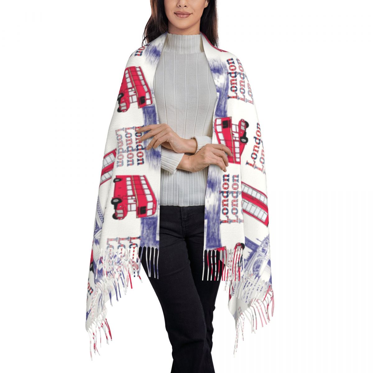 London England Scenes Shawls W - Pashmina Wrap Large บทวิจารณ์และราคา