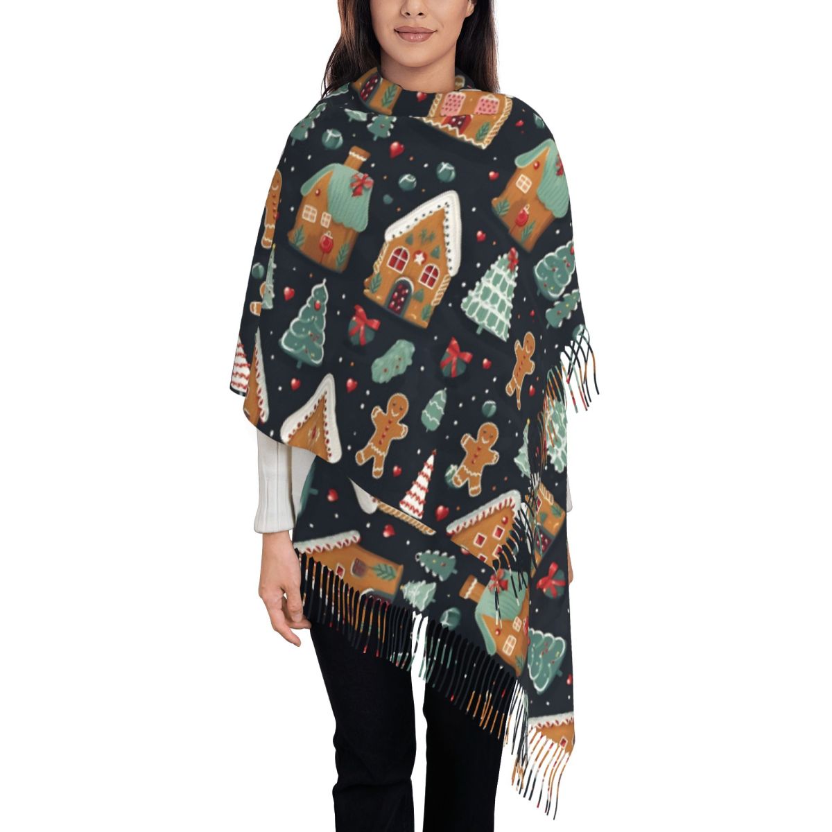 Christmas Delight- Whimsical G - Pashmina Wrap Large บทวิจารณ์และราคา