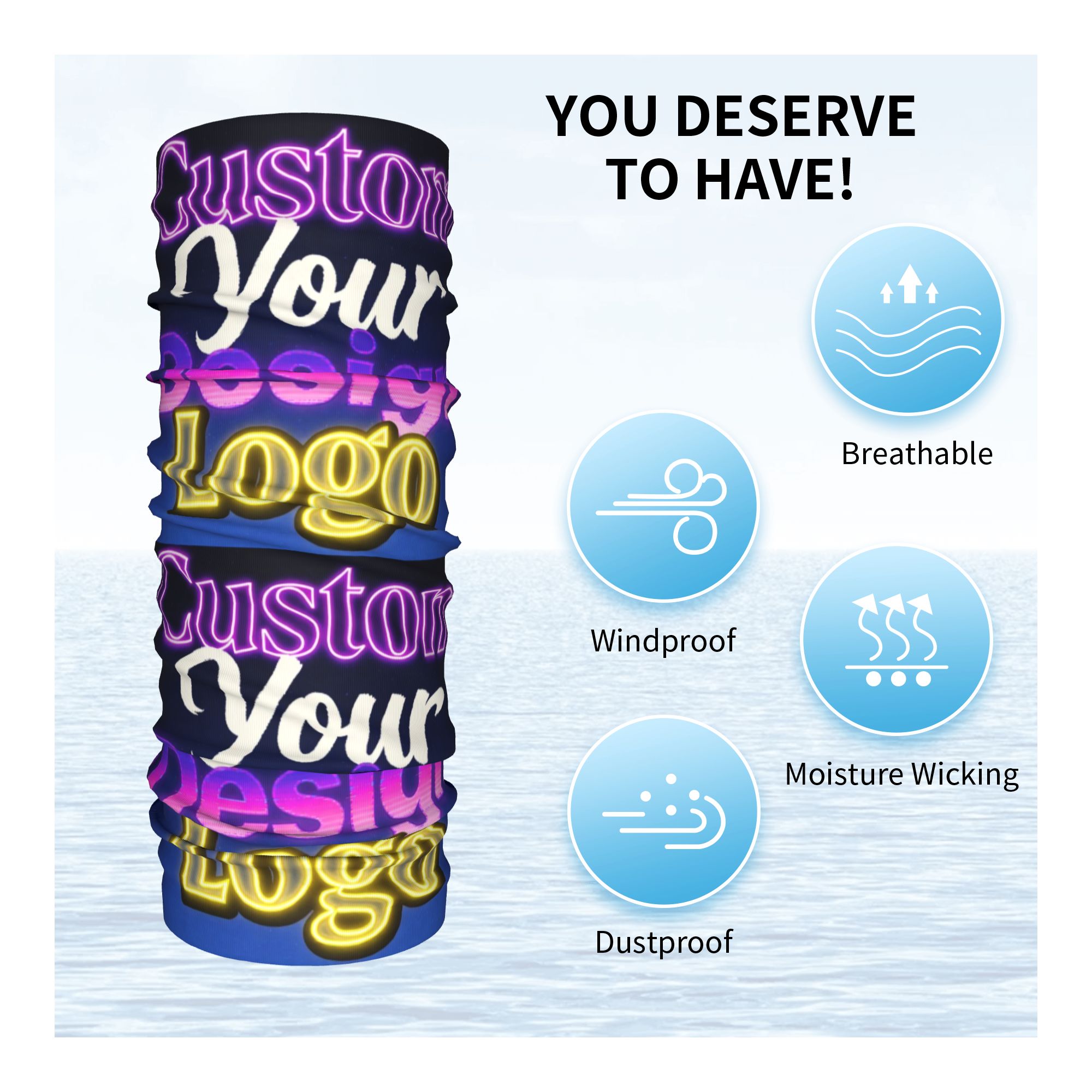 Custom Custom Your Design Logo - Neck Warmer Tube บทวิจารณ์และราคา