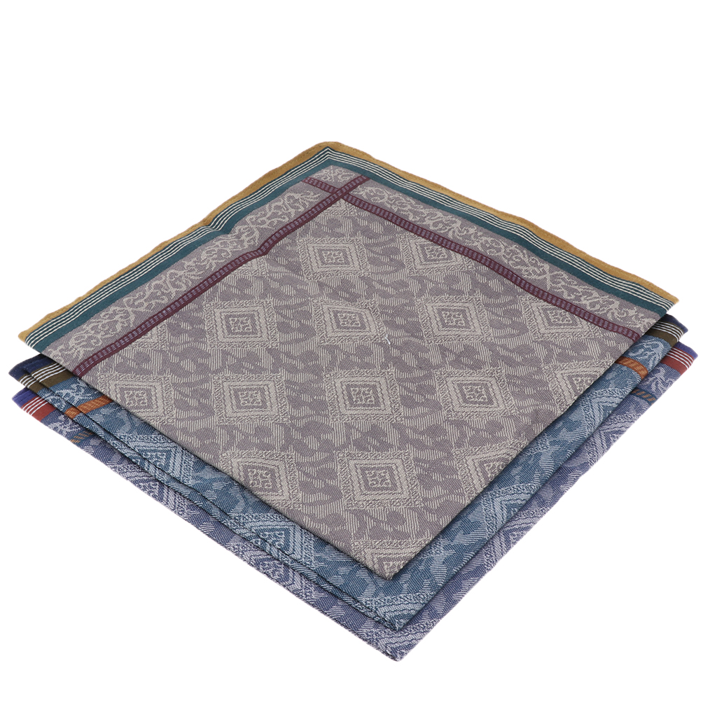 3pcs Classic Mens Plaid Handke - Handkerchief Cotton Men บทวิจารณ์และราคา