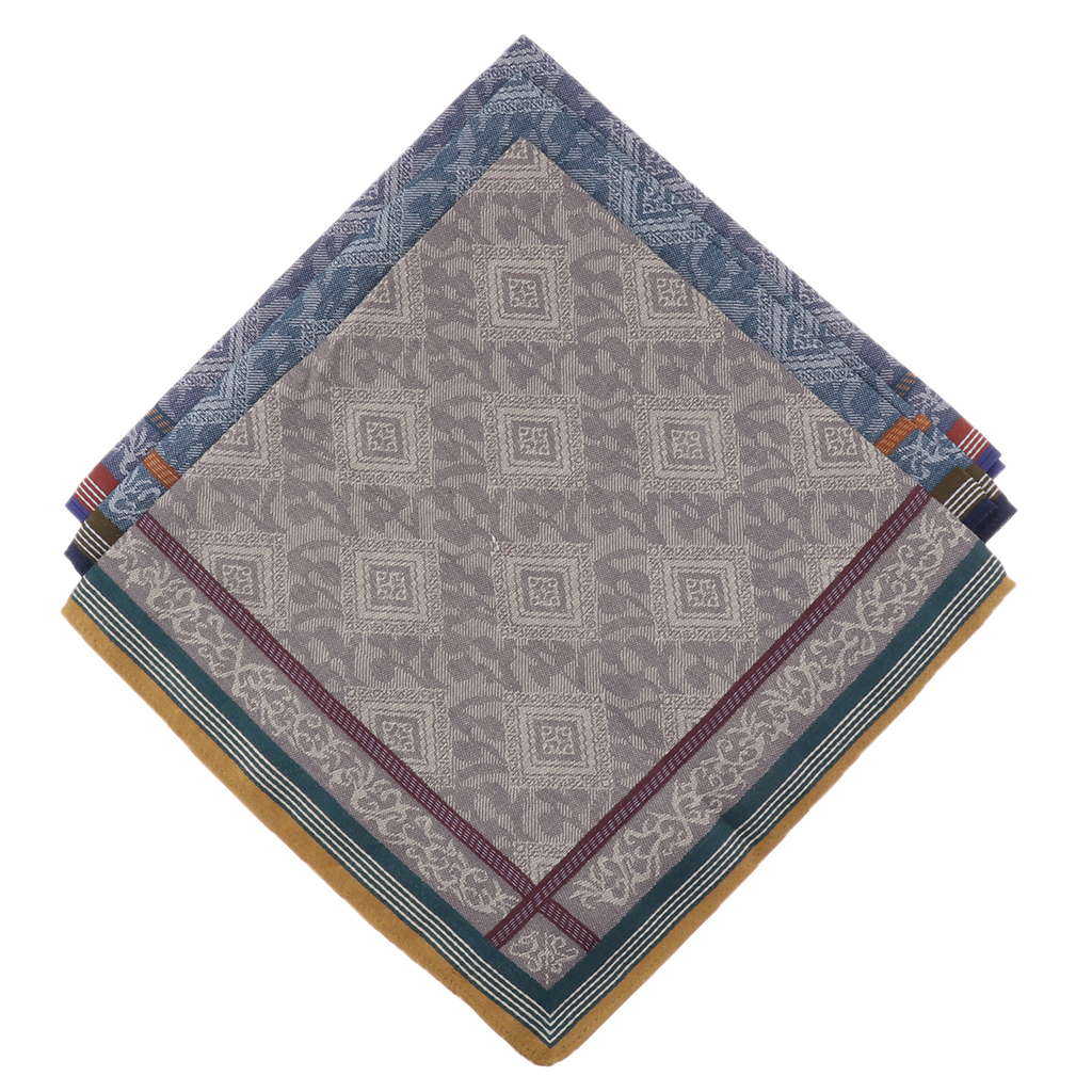 3pcs Classic Mens Plaid Handke - Handkerchief Cotton Men บทวิจารณ์และราคา