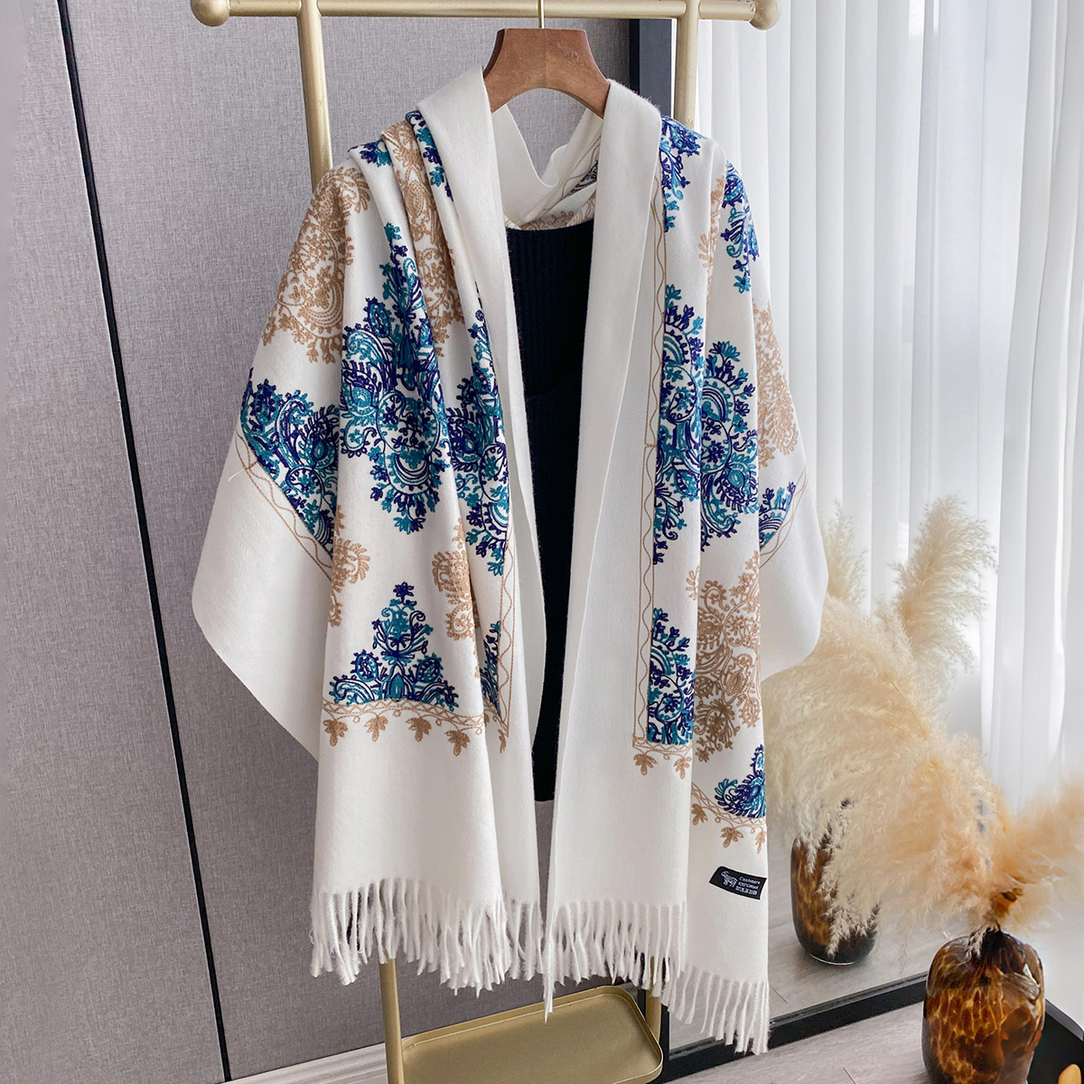 Women Fashion Winter Warm Cash - Woven Scarf Blanket บทวิจารณ์และราคา
