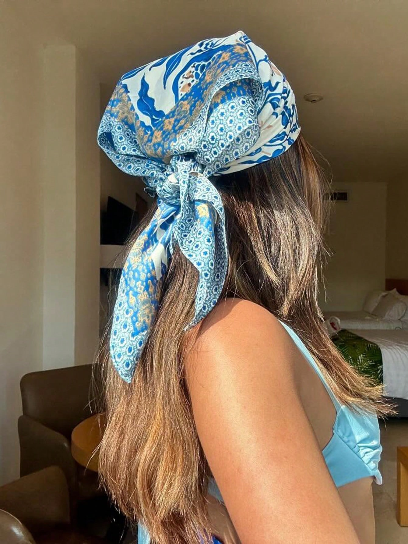 Luxury Brand Bohemia Print Squ - Head Wrap Turban บทวิจารณ์และราคา