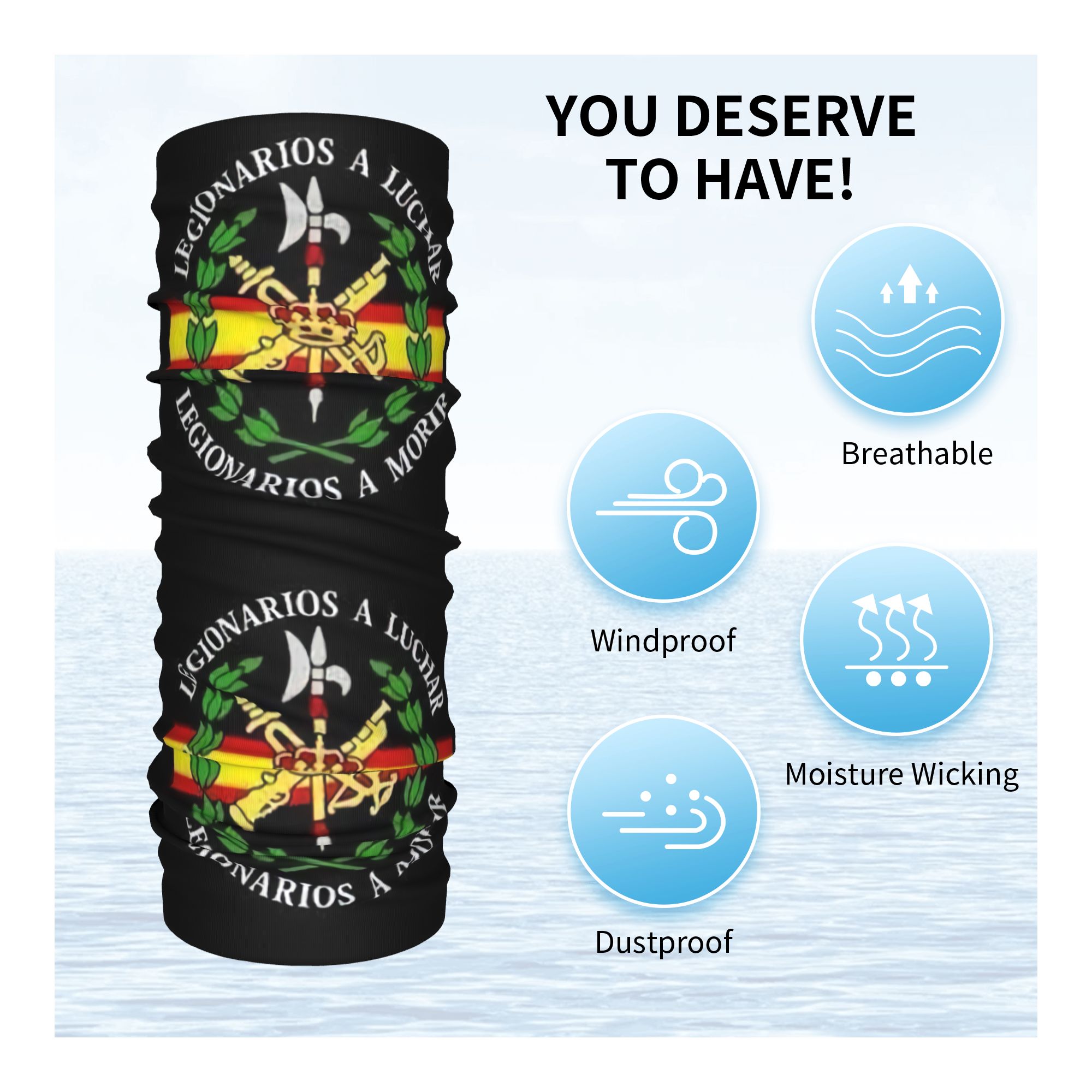 Custom Spanish Legion Bandana  - Neck Warmer Tube บทวิจารณ์และราคา