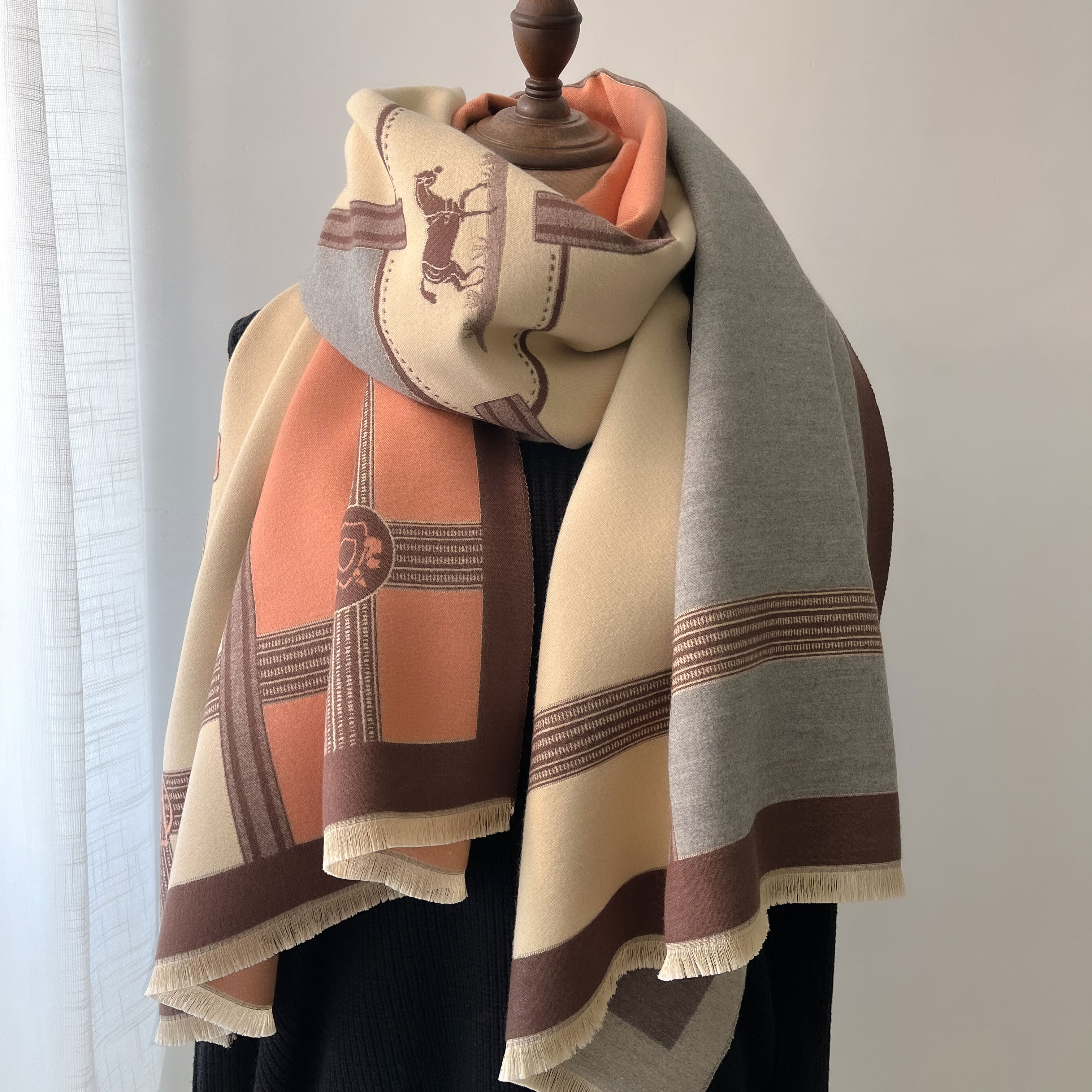 Winter Cashmere Scarf Women Lu - Woven Scarf Blanket บทวิจารณ์และราคา