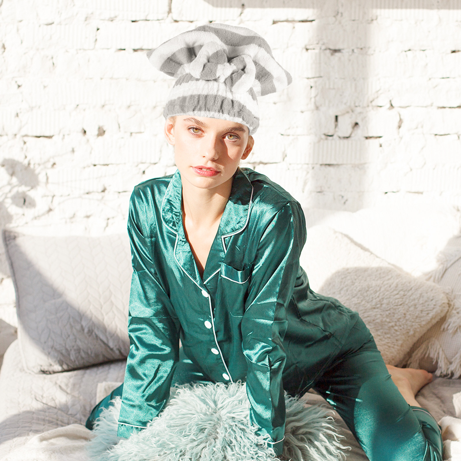 2Pcs Hair Drying Turban Cap Ab - Head Wrap Turban บทวิจารณ์และราคา