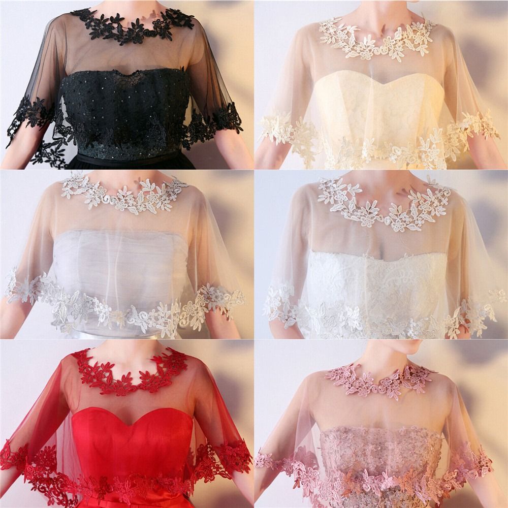 Women Party Bridal Casual Lace - Stole Wedding Shawl บทวิจารณ์และราคา