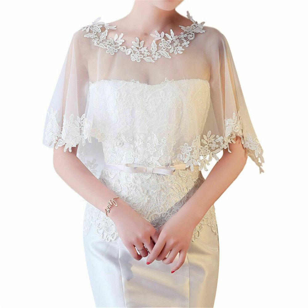 Women Party Bridal Casual Lace - Stole Wedding Shawl บทวิจารณ์และราคา