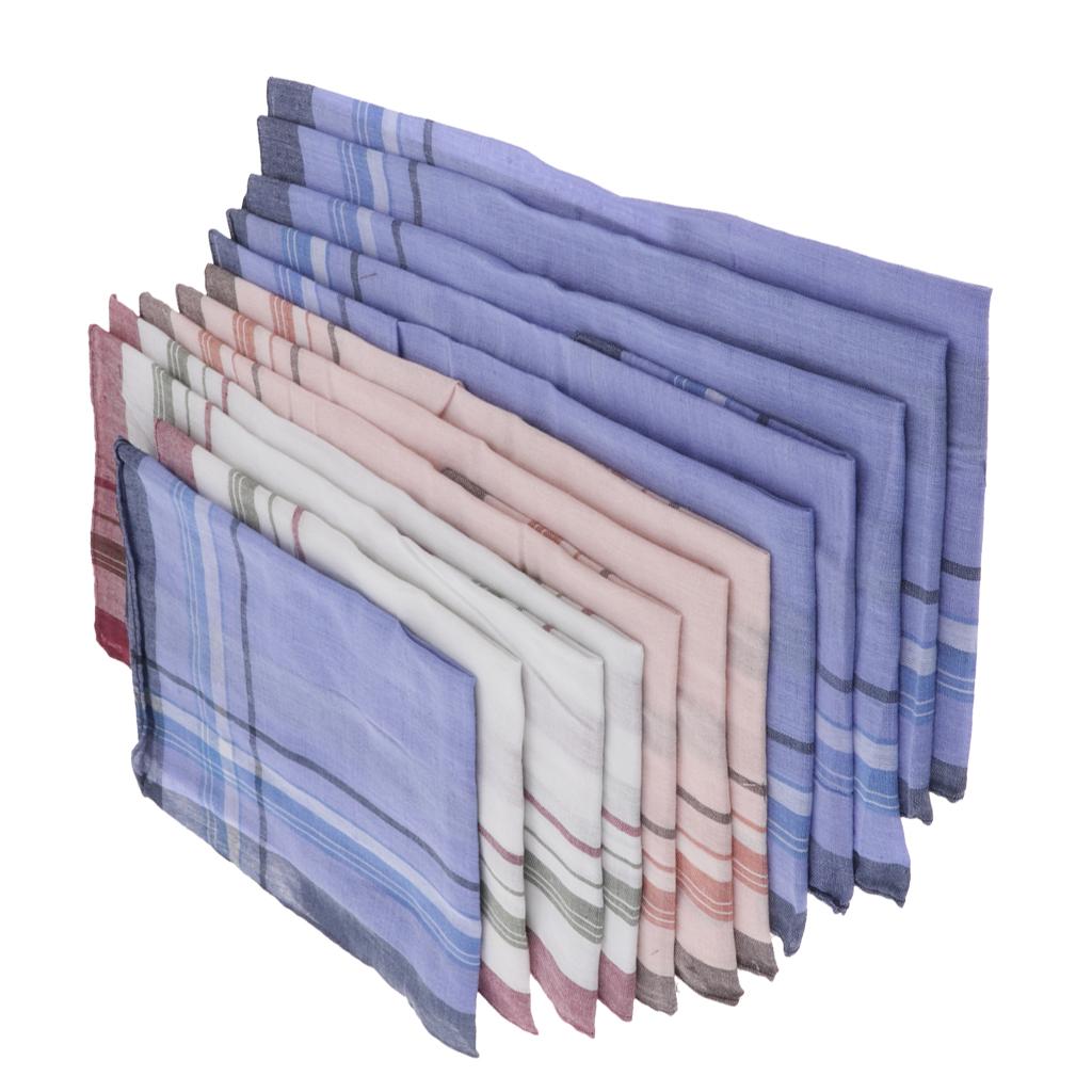 12 Pieces Men Assorted Cotton  - Handkerchief Cotton Men บทวิจารณ์และราคา