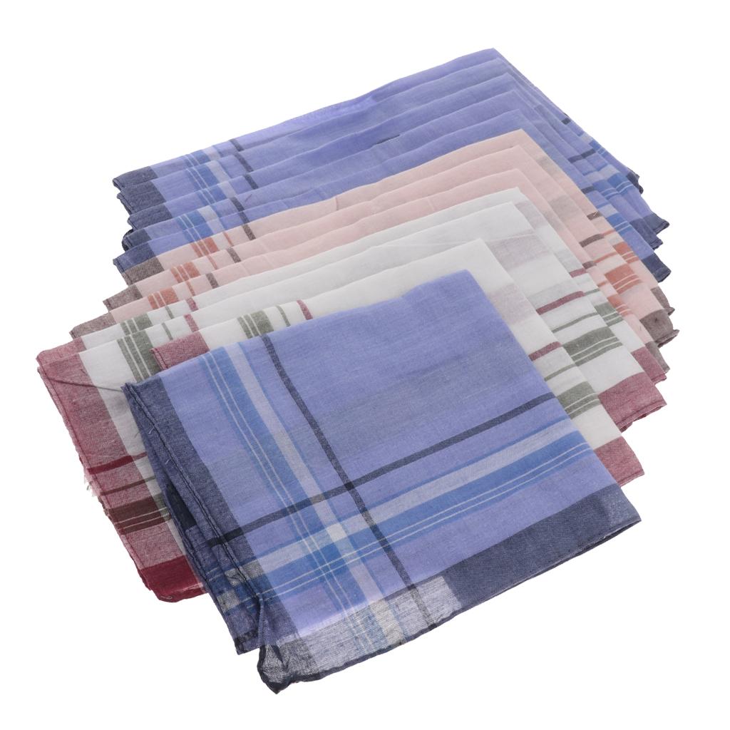 12 Pieces Men Assorted Cotton  - Handkerchief Cotton Men บทวิจารณ์และราคา