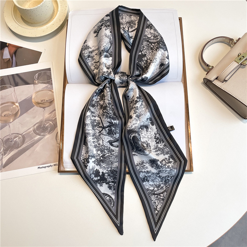 Luxury Long Neckerchief Skinny - Head Wrap Turban บทวิจารณ์และราคา