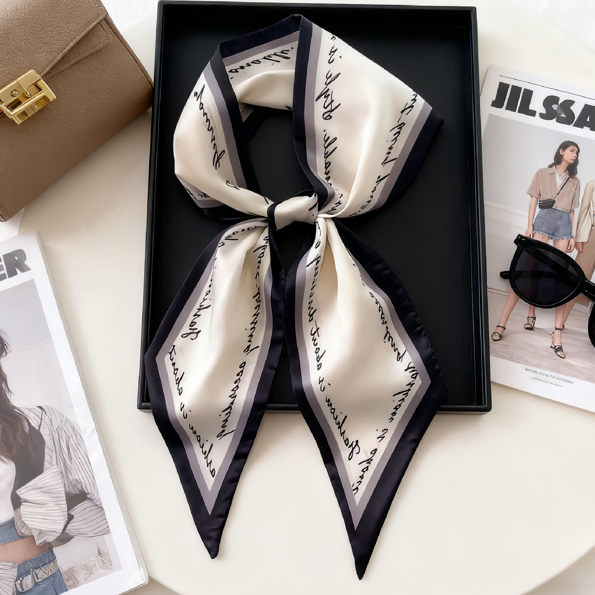 Luxury Long Neckerchief Skinny - Head Wrap Turban บทวิจารณ์และราคา