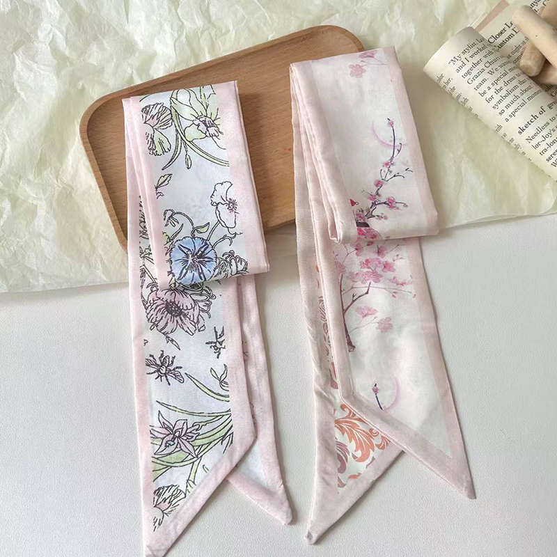 Fashion Women Silk Satin Skinn - Ascot Neck Scarf บทวิจารณ์และราคา