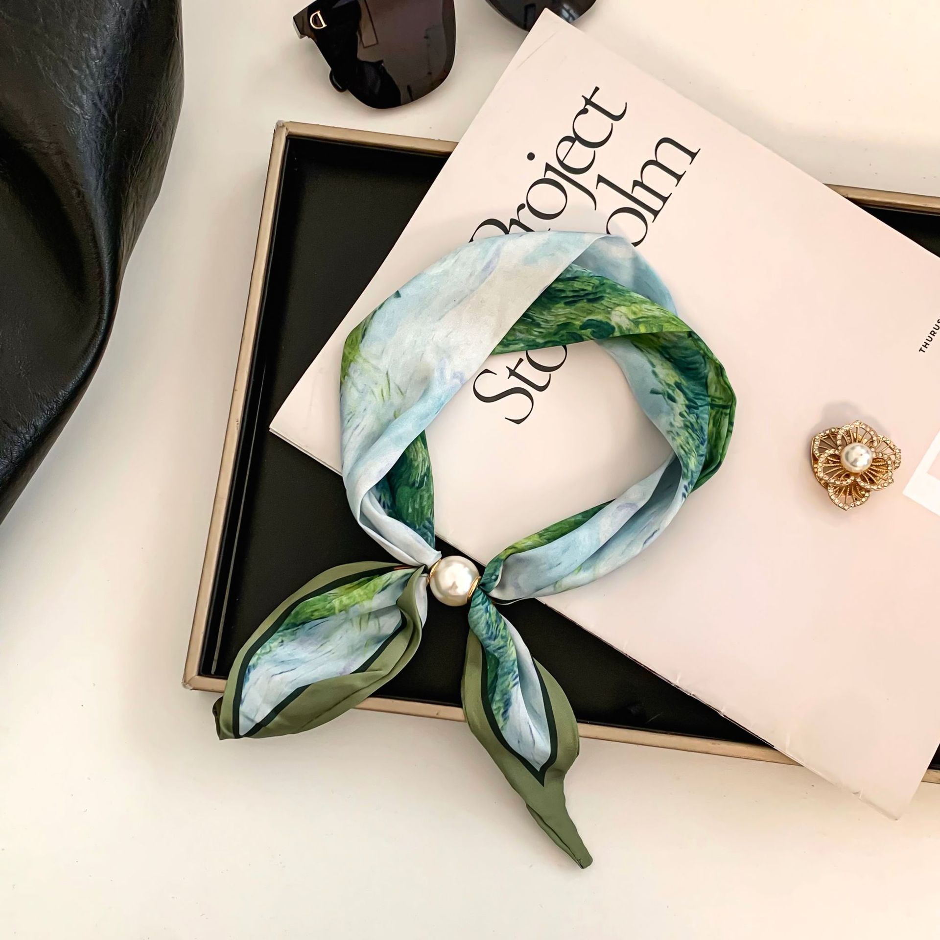 Cashew Flower Silk Scarf Effor - Silk Neck Scarf บทวิจารณ์และราคา