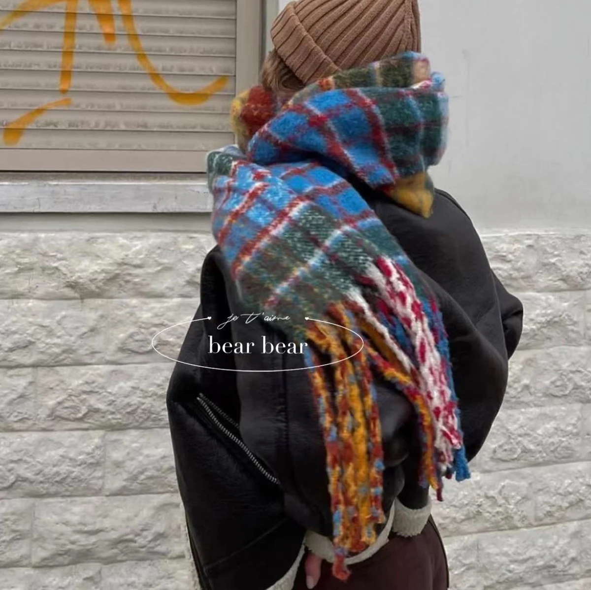 Vintage Colorful Plaid Cashmer - Muffler Men Wool บทวิจารณ์และราคา