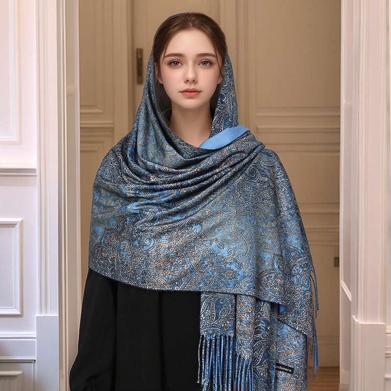 Luxury Paisley Pashmina Shawl  - Woven Scarf Blanket บทวิจารณ์และราคา