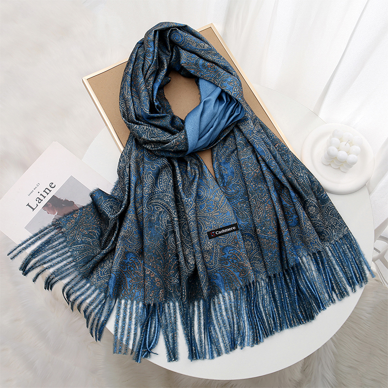 Luxury Paisley Pashmina Shawl  - Woven Scarf Blanket บทวิจารณ์และราคา