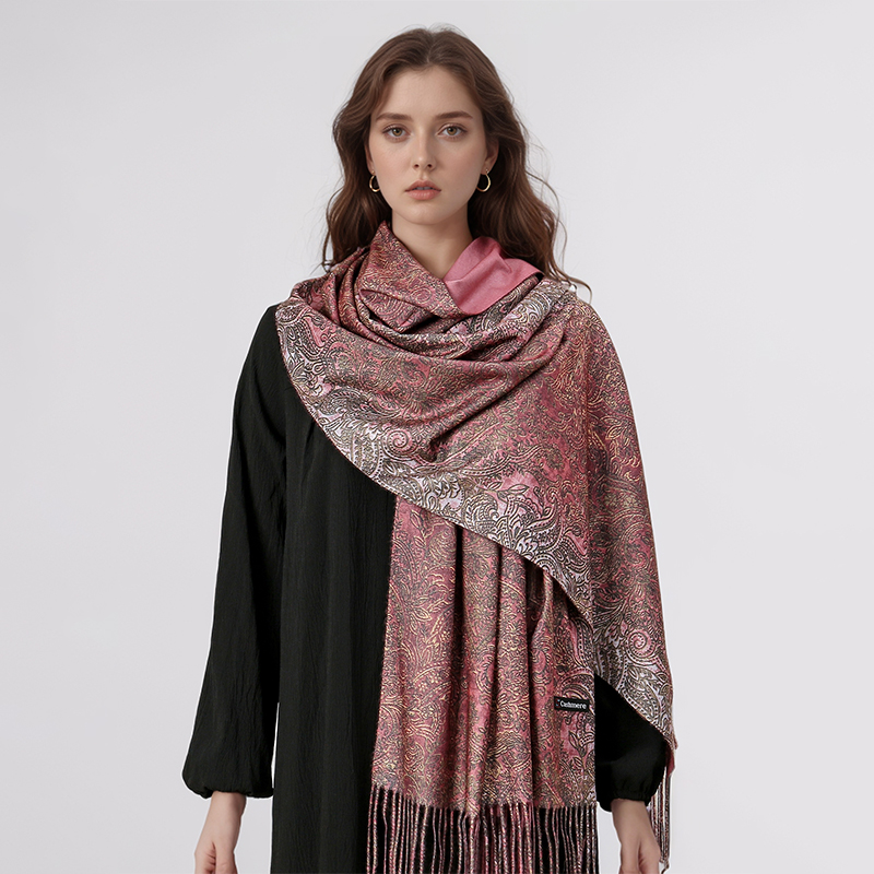 Luxury Paisley Pashmina Shawl  - Woven Scarf Blanket บทวิจารณ์และราคา