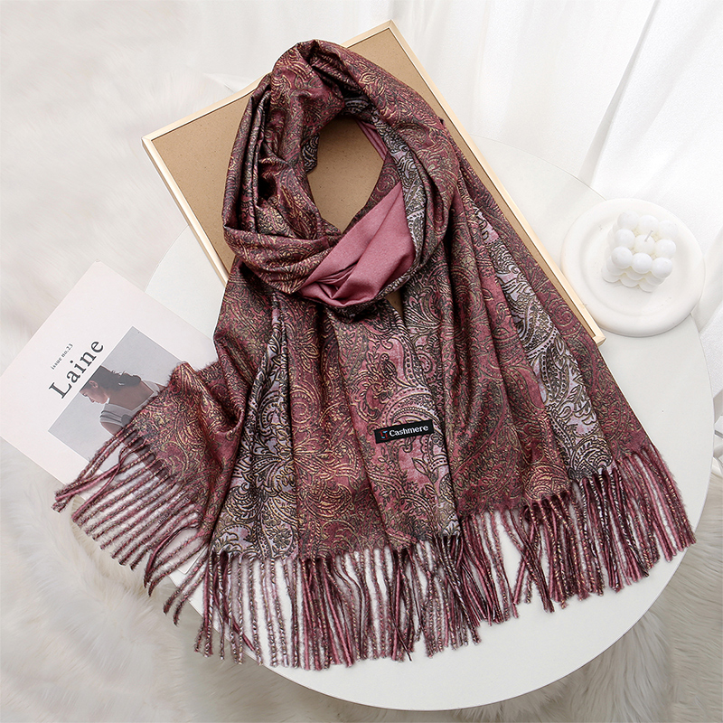Luxury Paisley Pashmina Shawl  - Woven Scarf Blanket บทวิจารณ์และราคา