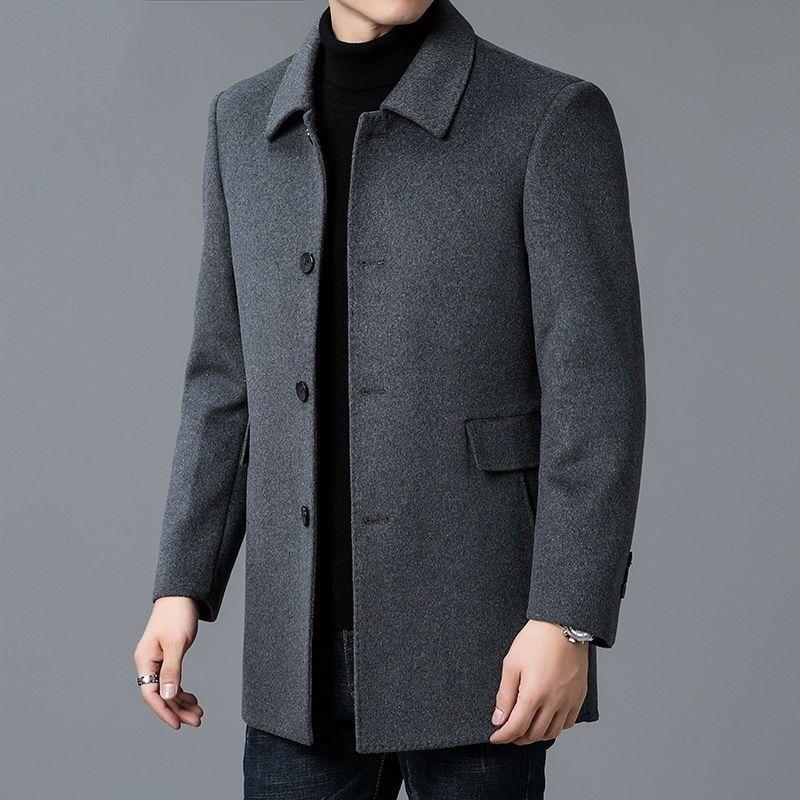 Wool Blend Coat White Mans Sha - Muffler Men Wool บทวิจารณ์และราคา
