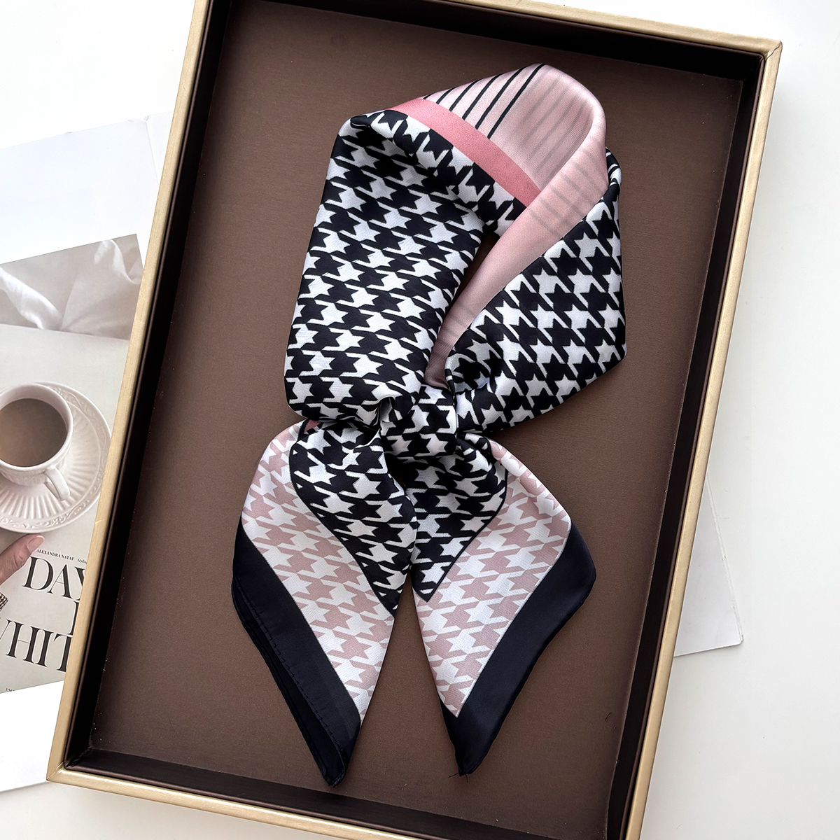 New Printed Square Scarf For W - Silk Neck Scarf บทวิจารณ์และราคา