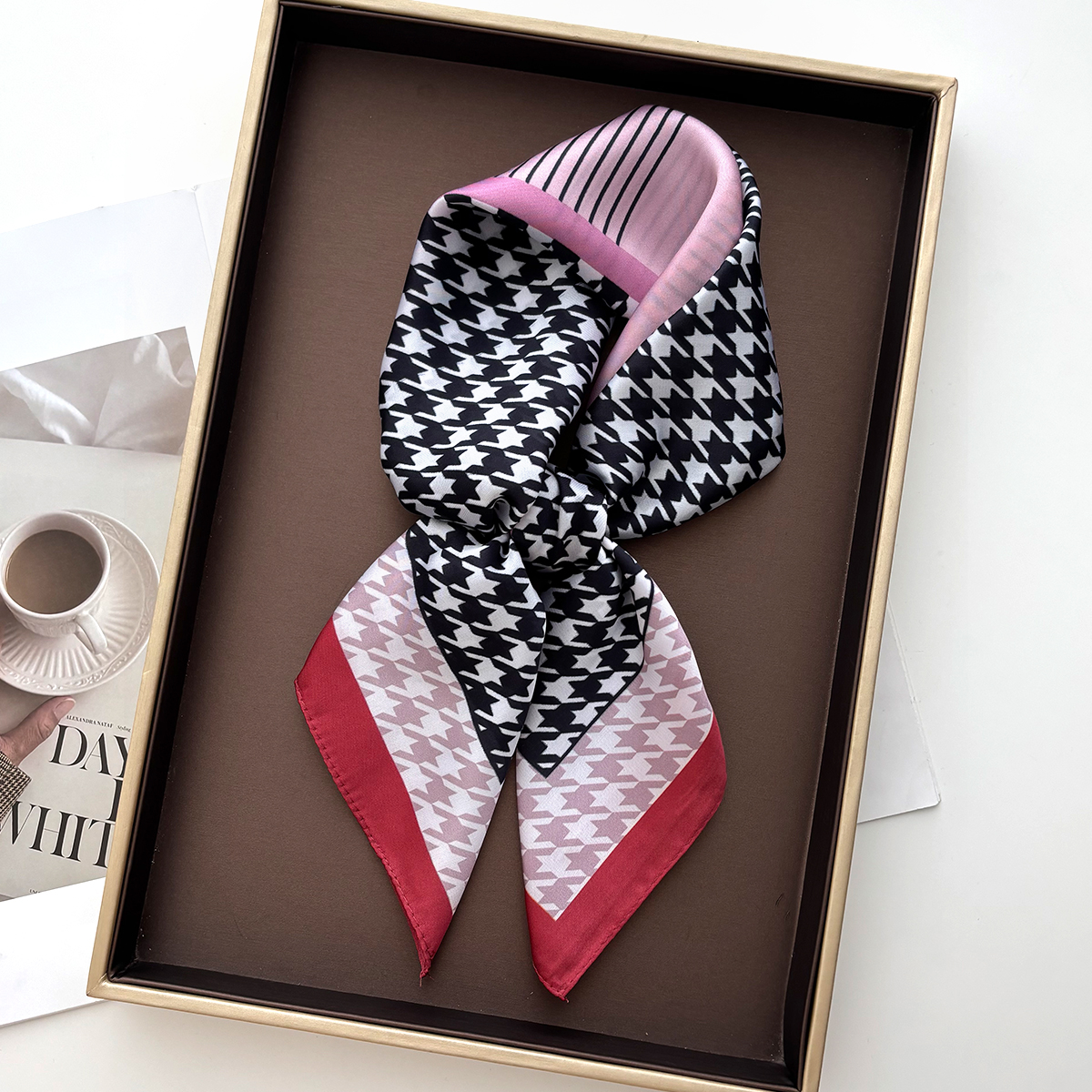 New Printed Square Scarf For W - Silk Neck Scarf บทวิจารณ์และราคา
