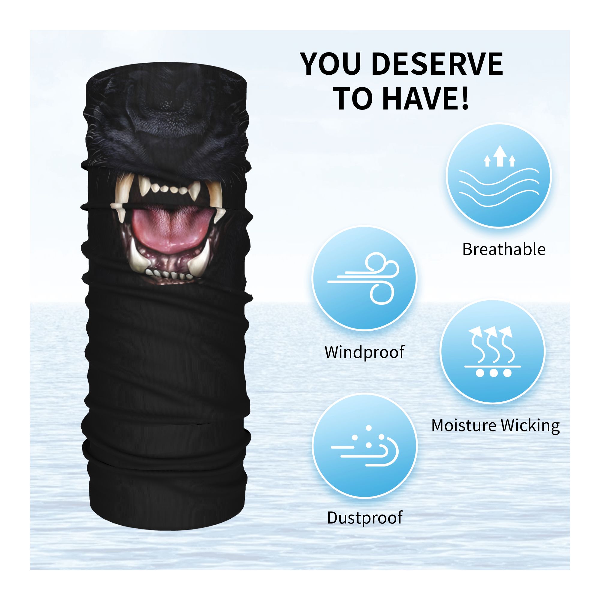 Custom Black Panther Animal He - Neck Warmer Tube บทวิจารณ์และราคา